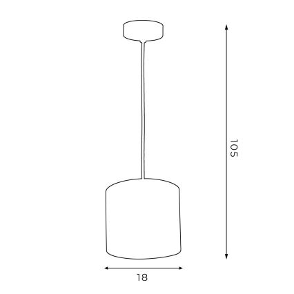 Lustr na lanku ARDEN 1xE27/60W/230V pr. 18 cm černá/bílá