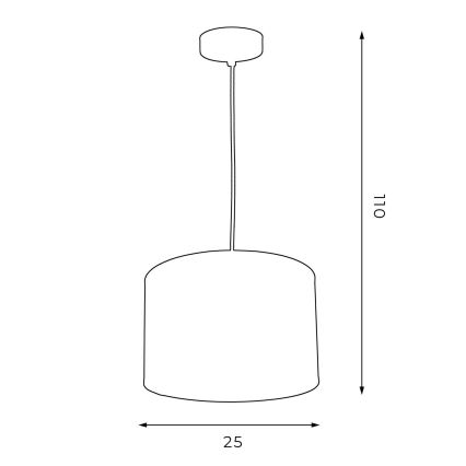 Lustr na lanku ARDEN 1xE27/60W/230V pr. 25 cm bílá/zlatá