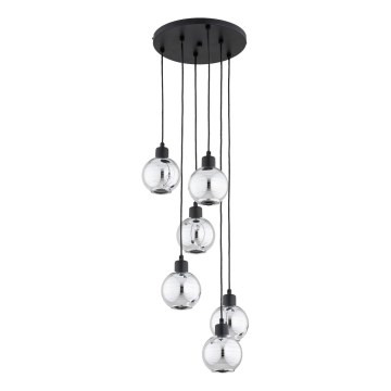 Lustr na lanku ARVENE 5xE27/15W/230V černá/lesklý chrom