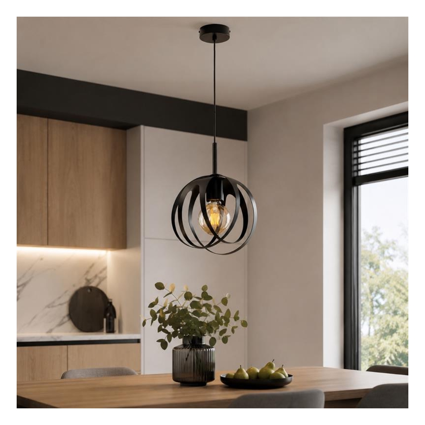 Lustr na lanku ASANI 1xE27/15W/230V černá