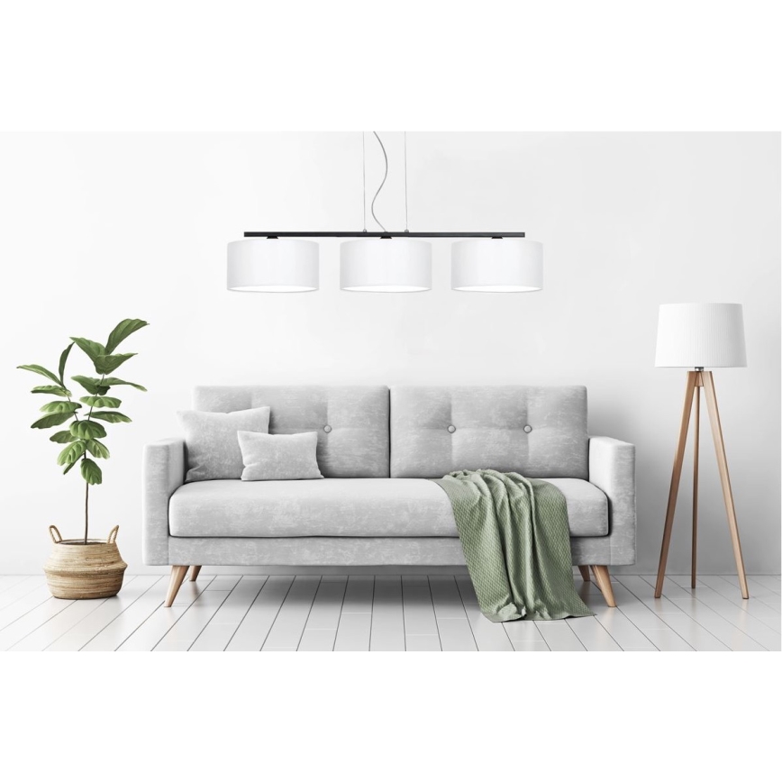 Lustr na lanku ASTRA 3xE27/60W/230V bílá