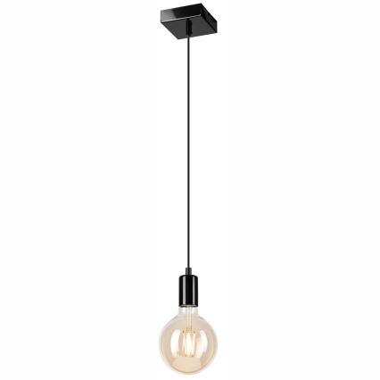 Lustr na lanku ASTRID 1xE27/60W/230V lesklá černá