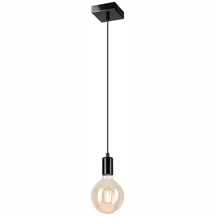 Lustr na lanku ASTRID 1xE27/60W/230V lesklá černá