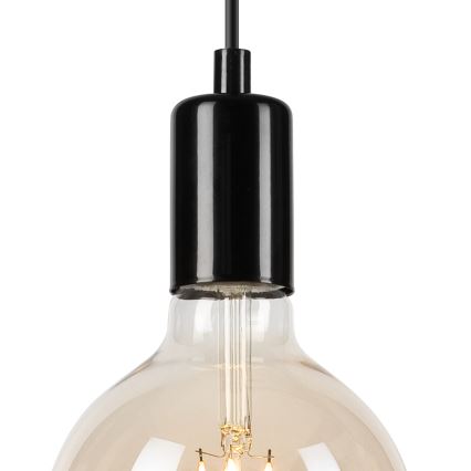 Lustr na lanku ASTRID 1xE27/60W/230V lesklá černá