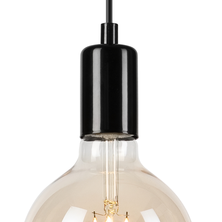 Lustr na lanku ASTRID 1xE27/60W/230V lesklá černá