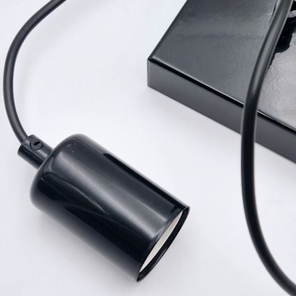 Lustr na lanku ASTRID 1xE27/60W/230V lesklá černá