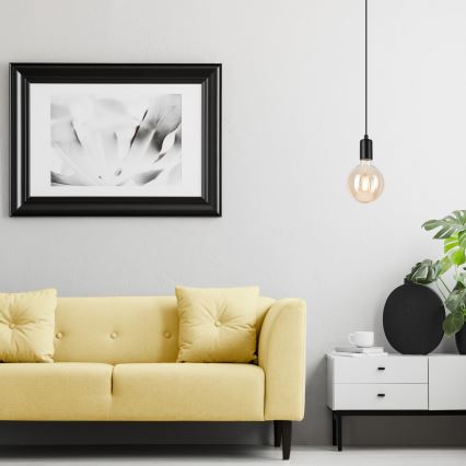 Lustr na lanku ASTRID 1xE27/60W/230V matná černá