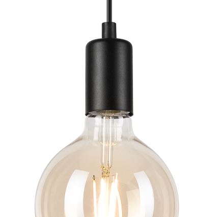 Lustr na lanku ASTRID 1xE27/60W/230V matná černá