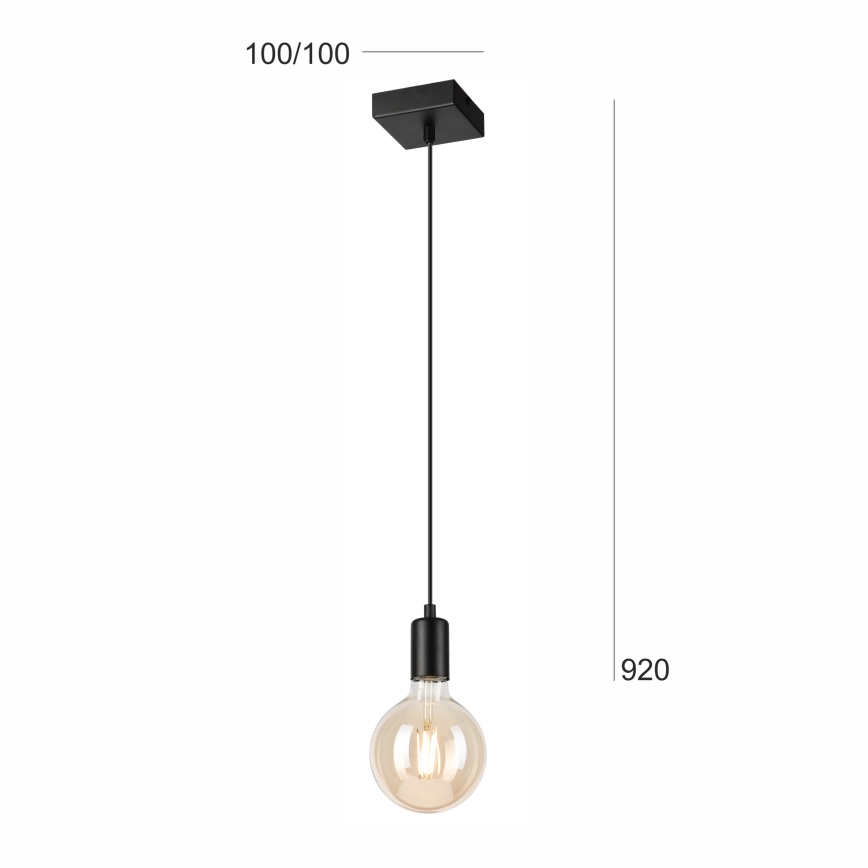 Lustr na lanku ASTRID 1xE27/60W/230V matná černá