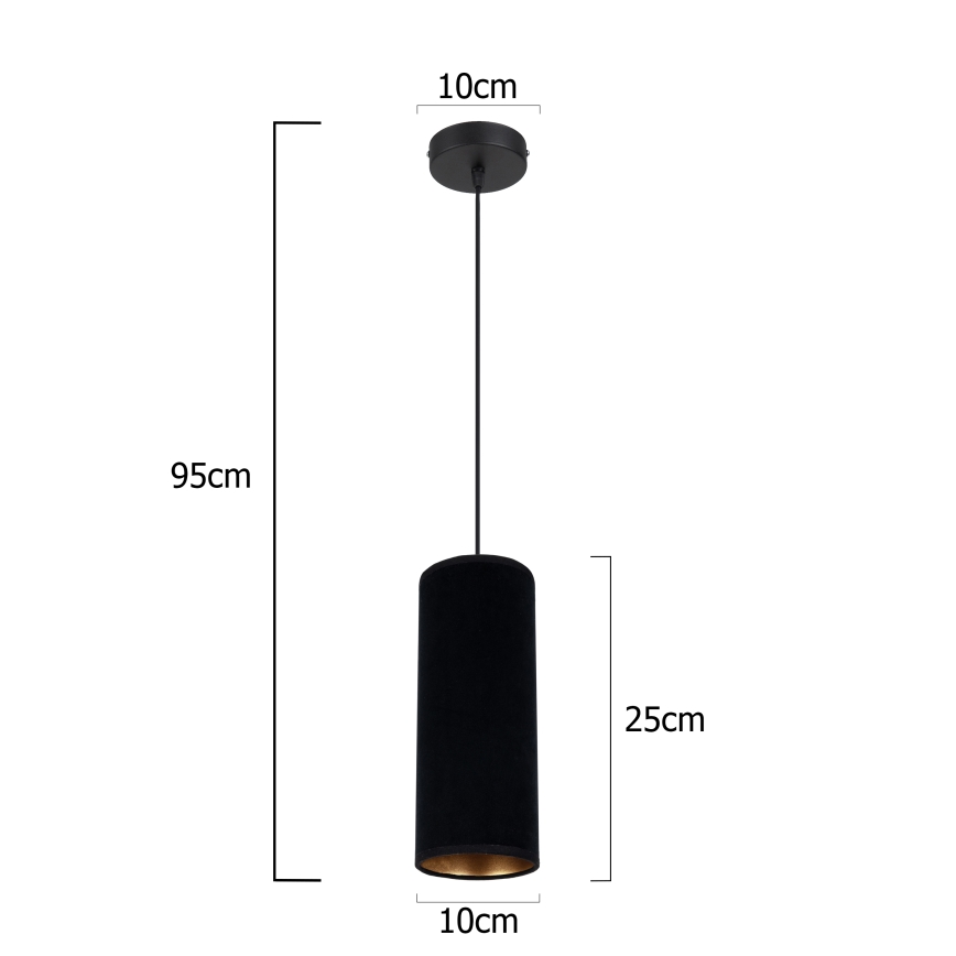 Lustr na lanku AVALO 1xE27/60W/230V černá