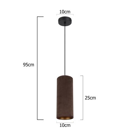 Lustr na lanku AVALO 1xE27/60W/230V hnědá/měděná