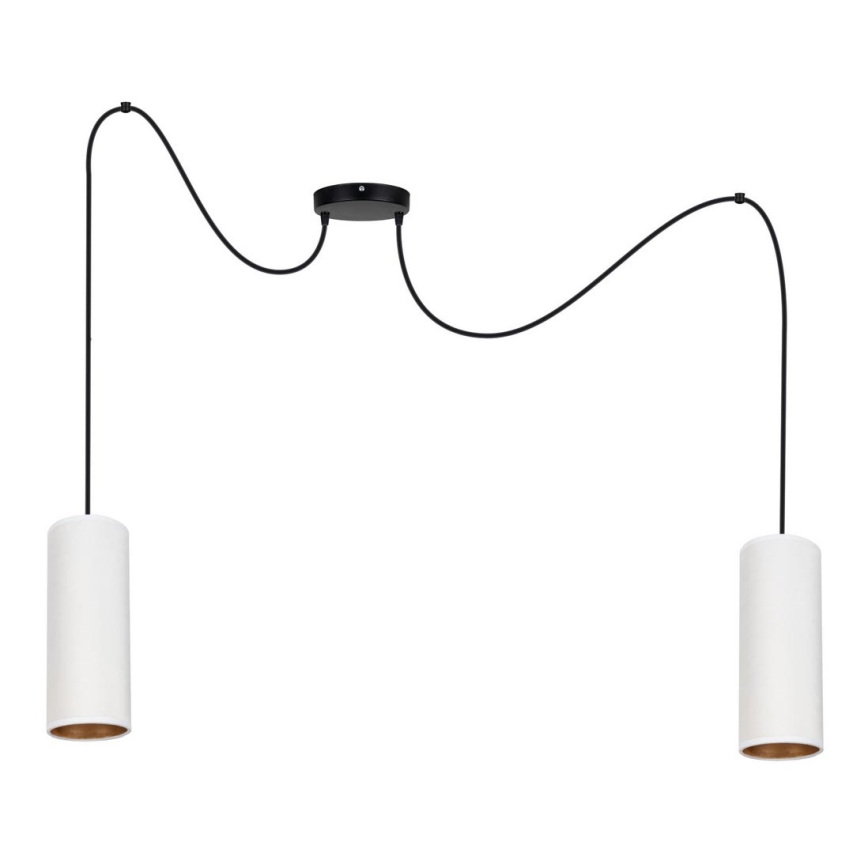 Lustr na lanku AVALO 2xE27/60W/230V pavouk bílá/měděná