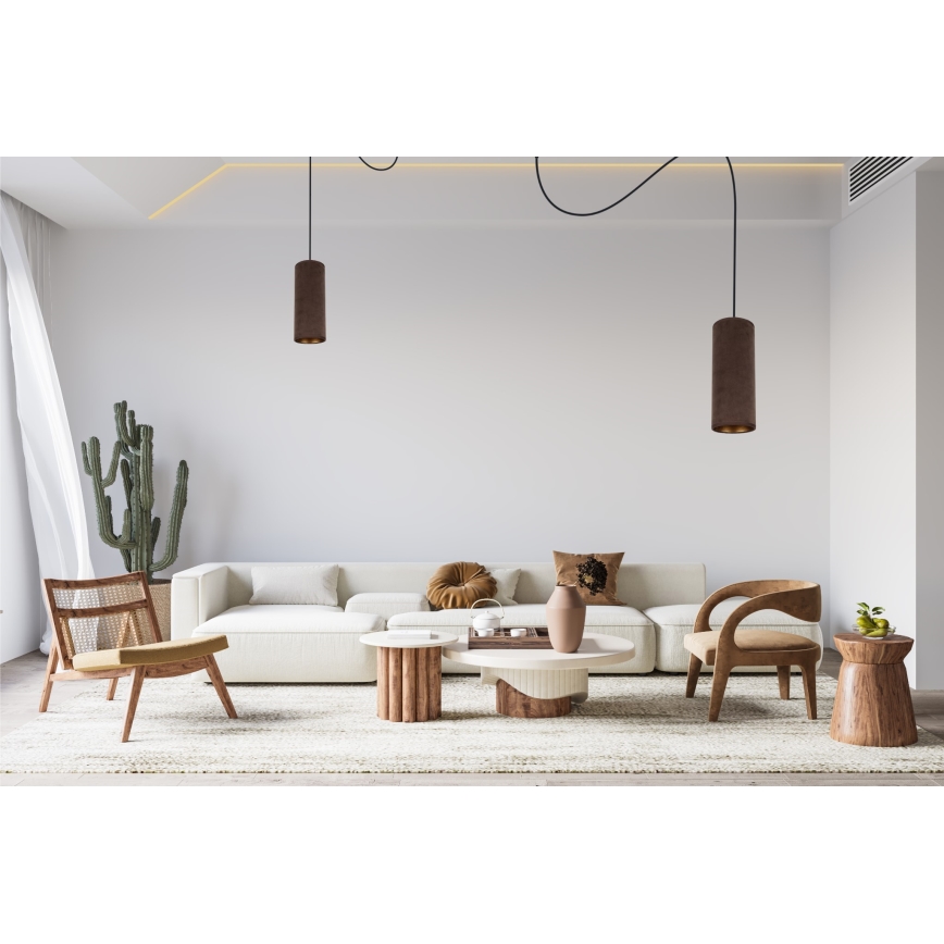 Lustr na lanku AVALO 2xE27/60W/230V pavouk hnědá/měděná
