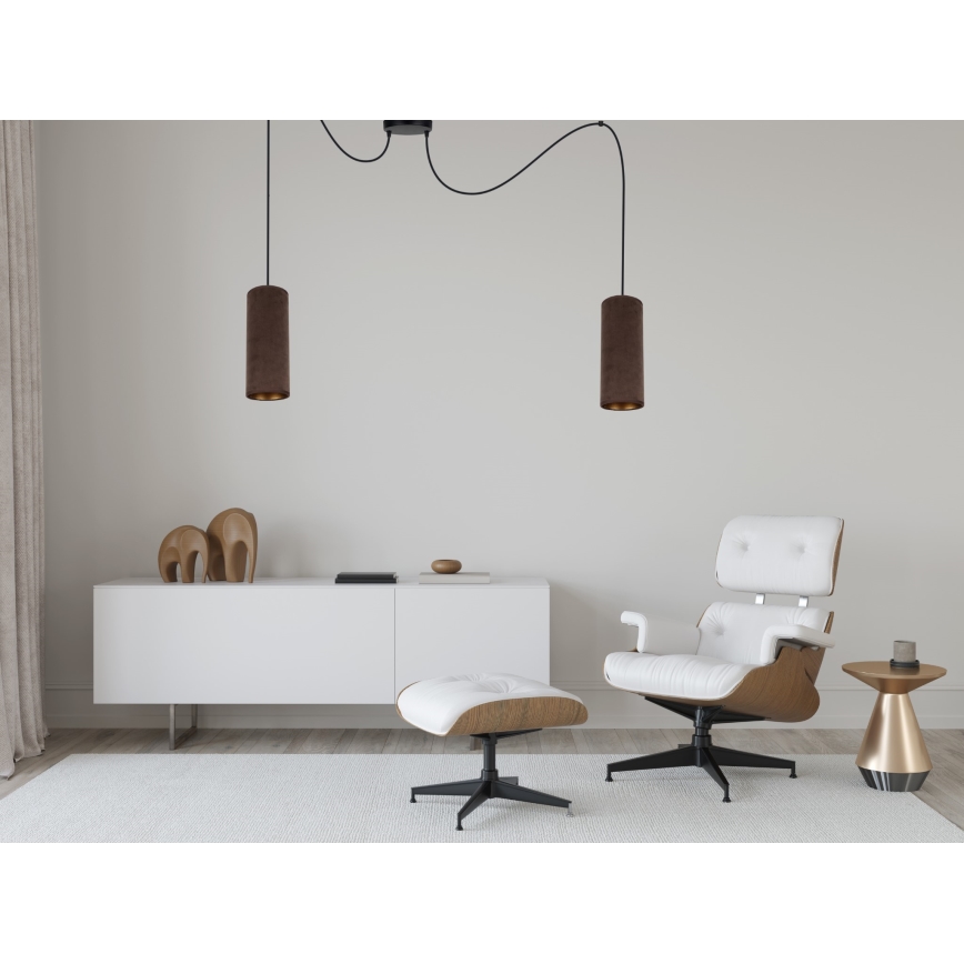 Lustr na lanku AVALO 2xE27/60W/230V pavouk hnědá/měděná