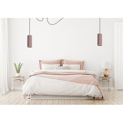 Lustr na lanku AVALO 2xE27/60W/230V pavouk růžová/měděná