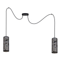 Lustr na lanku AVALO 2xE27/60W/230V pavouk šedá/černá