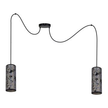 Lustr na lanku AVALO 2xE27/60W/230V pavouk šedá/černá