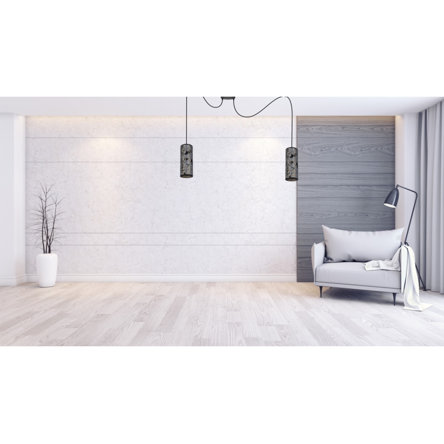Lustr na lanku AVALO 2xE27/60W/230V pavouk šedá/černá