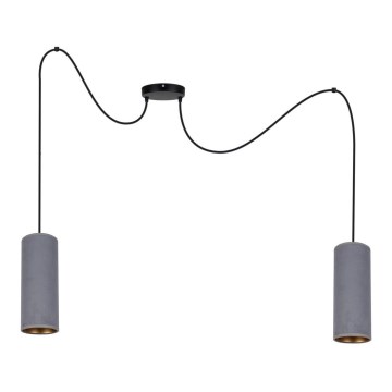 Lustr na lanku AVALO 2xE27/60W/230V pavouk šedá