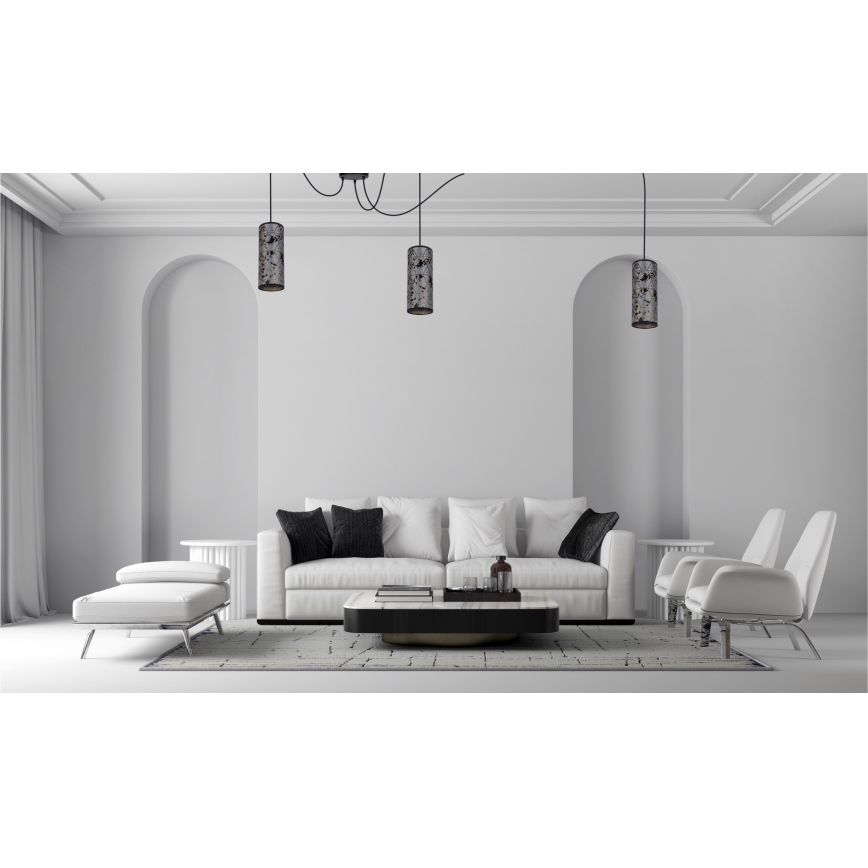 Lustr na lanku AVALO 3xE27/60W/230V pavouk šedá/černá