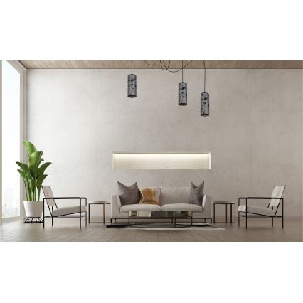 Lustr na lanku AVALO 3xE27/60W/230V pavouk šedá/černá