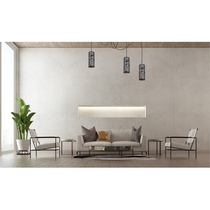 Lustr na lanku AVALO 3xE27/60W/230V pavouk šedá/černá