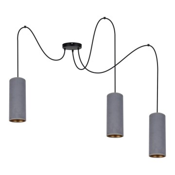 Lustr na lanku AVALO 3xE27/60W/230V pavouk šedá