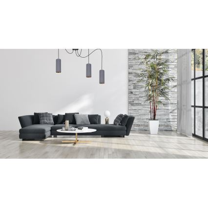 Lustr na lanku AVALO 3xE27/60W/230V pavouk šedá