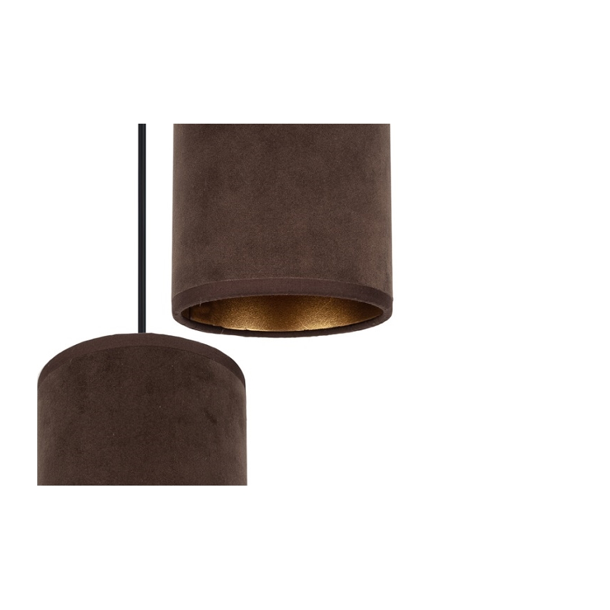Lustr na lanku AVALO 3xE27/60W/230V pr. 35 cm hnědá/měděná