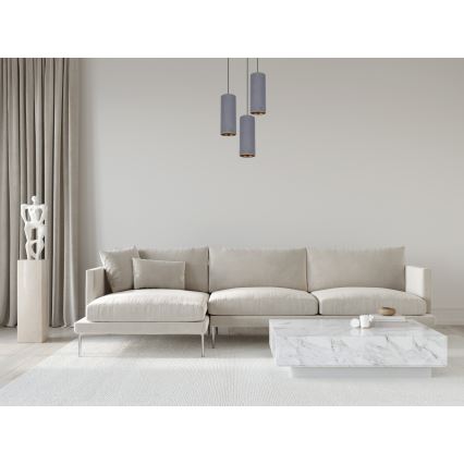 Lustr na lanku AVALO 3xE27/60W/230V pr. 35 cm šedá