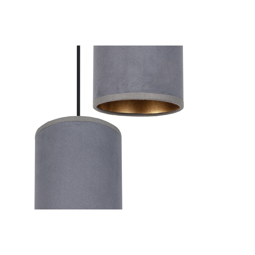 Lustr na lanku AVALO 3xE27/60W/230V pr. 35 cm šedá
