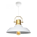 Lustr na lanku AYD 1xE27/40W/230V bílá/zlatá
