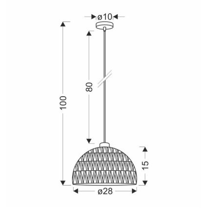Lustr na lanku BALLI 1xE27/40W/230V béžová