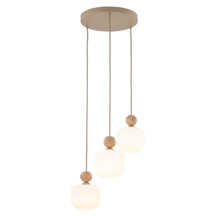 Lustr na lanku BALLO 3xE14/10W/230V béžová