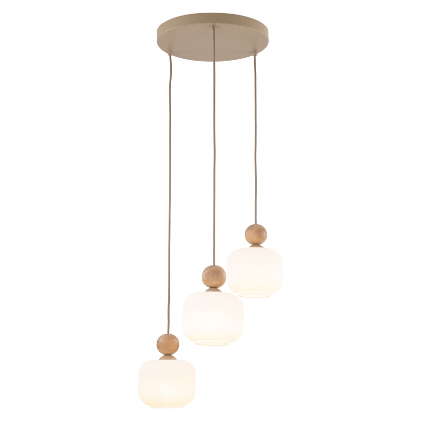 Lustr na lanku BALLO 3xE14/10W/230V béžová