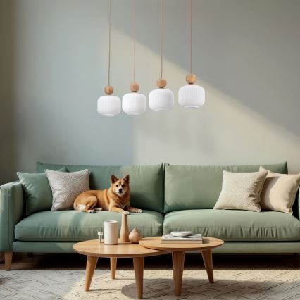 Lustr na lanku BALLO 4xE14/10W/230V béžová