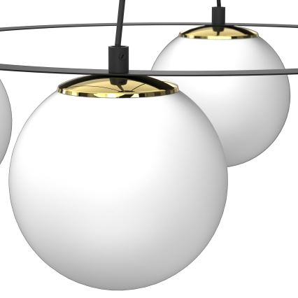 Lustr na lanku BALLO 4xE27/15W/230V černá/bílá