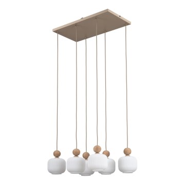 Lustr na lanku BALLO 6xE14/10W/230V béžová