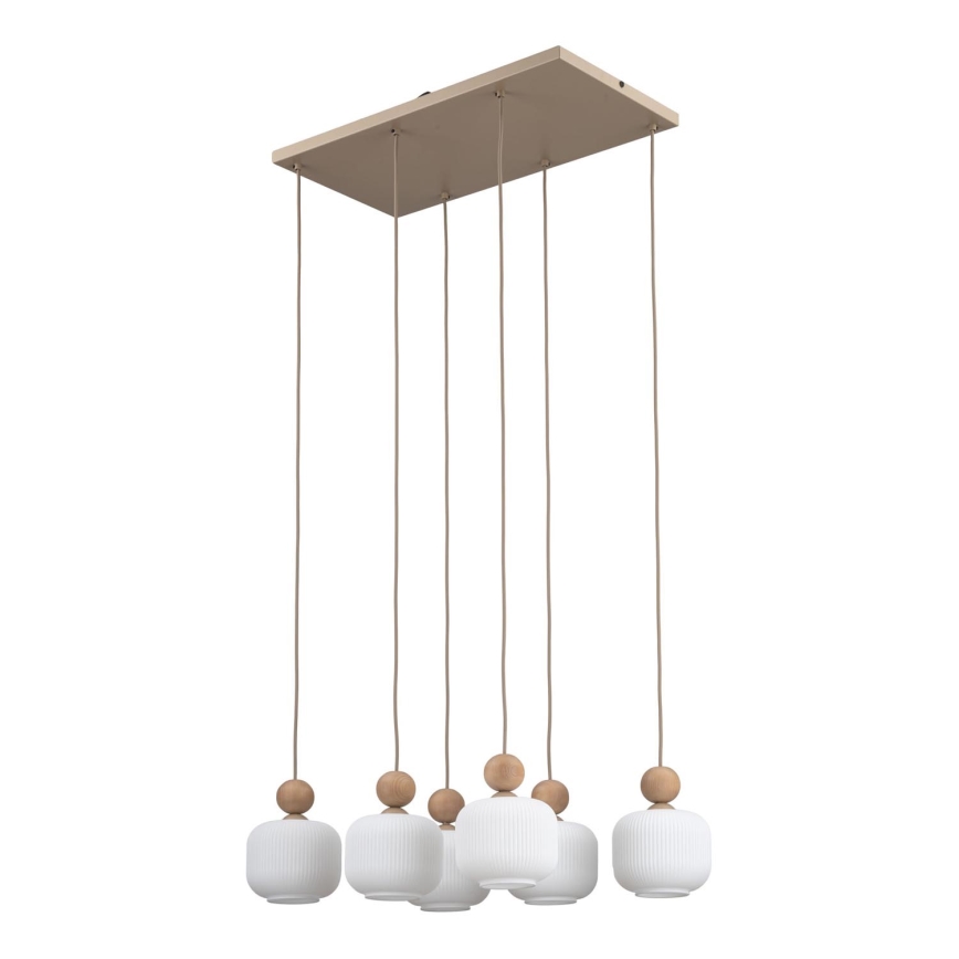 Lustr na lanku BALLO 6xE14/10W/230V béžová