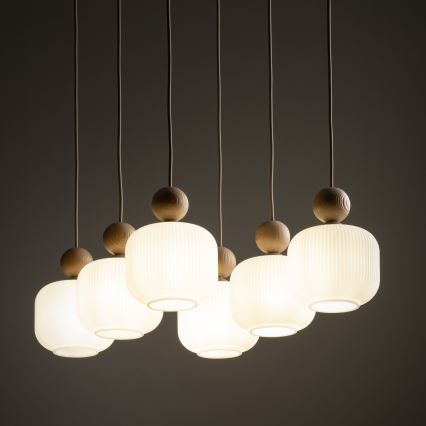 Lustr na lanku BALLO 6xE14/10W/230V béžová