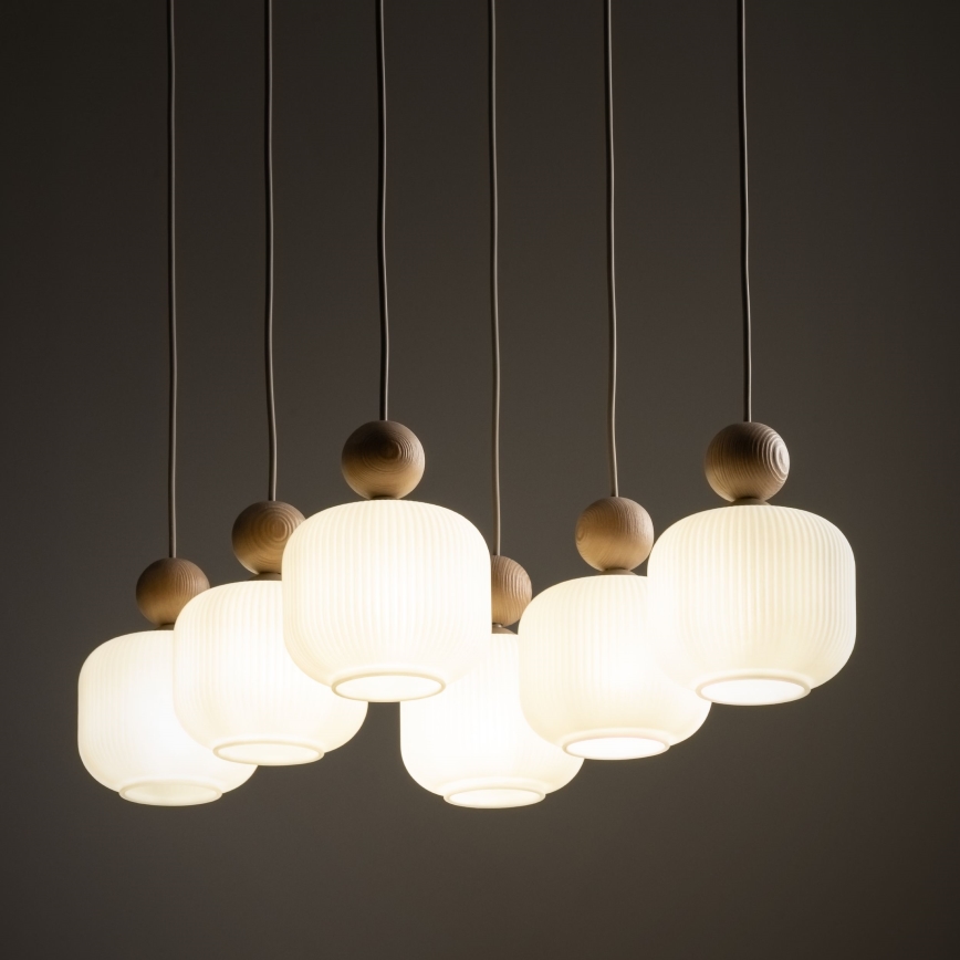 Lustr na lanku BALLO 6xE14/10W/230V béžová