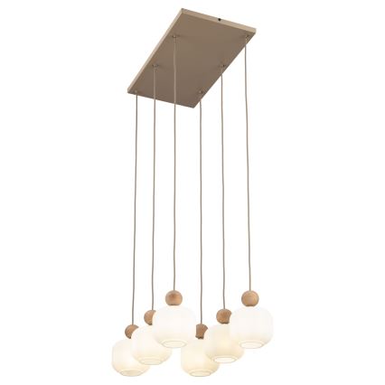Lustr na lanku BALLO 6xE14/10W/230V béžová