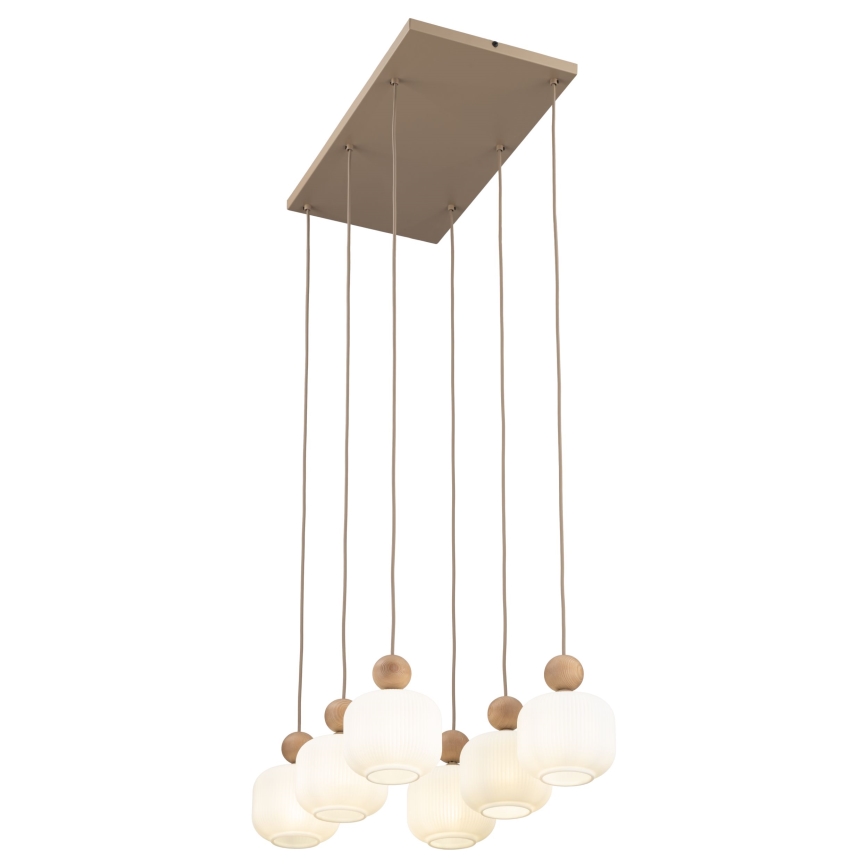 Lustr na lanku BALLO 6xE14/10W/230V béžová