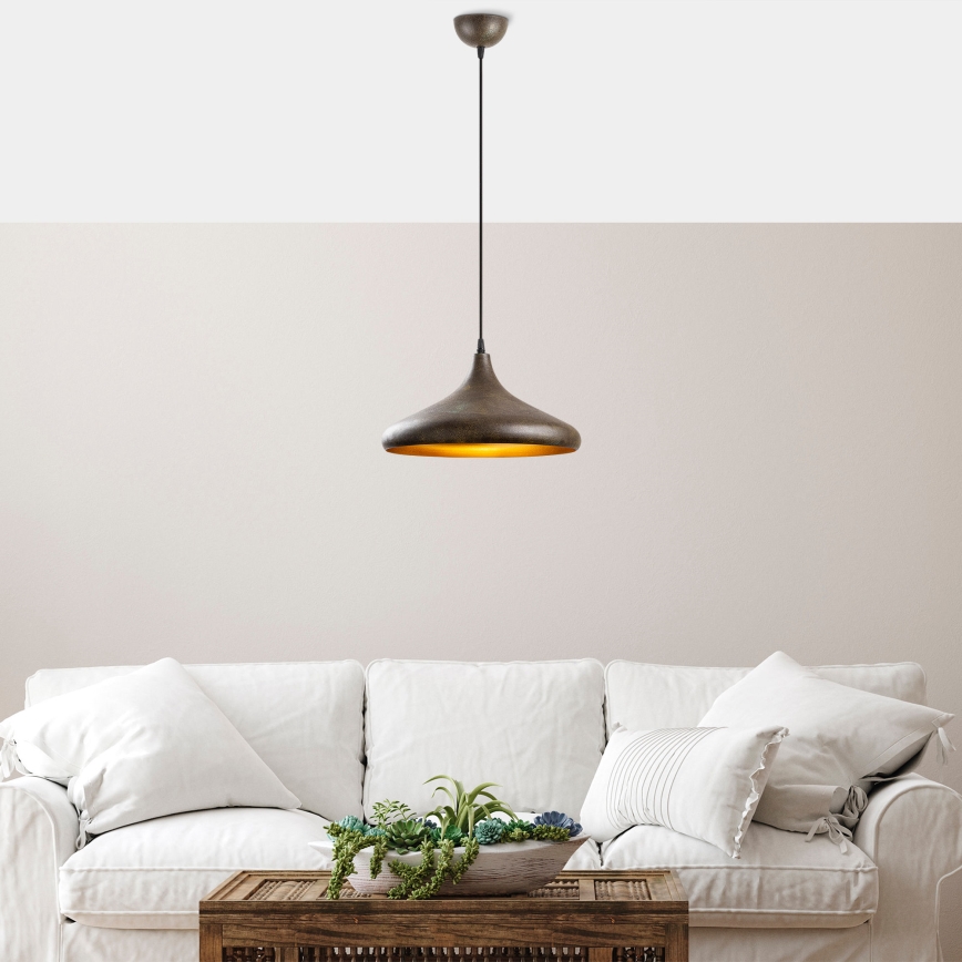 Lustr na lanku BAREK 1xE27/40W/230V šedá