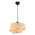 Lustr na lanku BARETTE 1xE27/60W/230V béžová/lesklý chrom