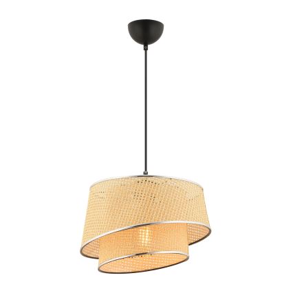 Lustr na lanku BARETTE 1xE27/60W/230V béžová/lesklý chrom