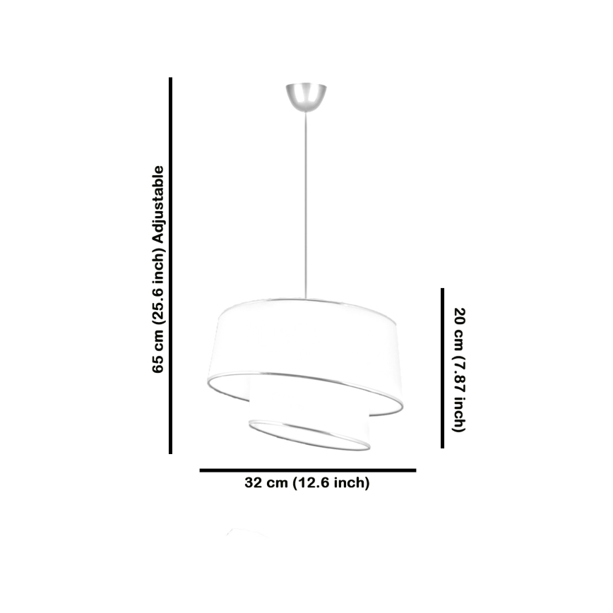 Lustr na lanku BARETTE 1xE27/60W/230V béžová/lesklý chrom