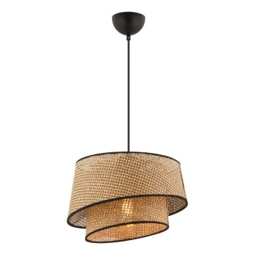 Lustr na lanku BARETTE 1xE27/60W/230V hnědá/černá