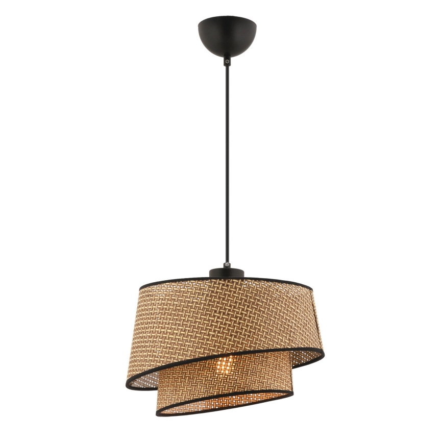 Lustr na lanku BARETTE 1xE27/60W/230V hnědá/černá