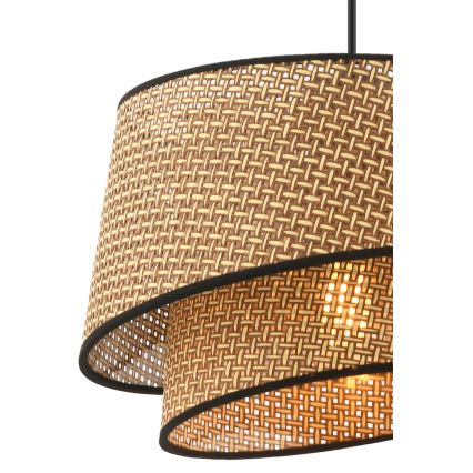 Lustr na lanku BARETTE 1xE27/60W/230V hnědá/černá